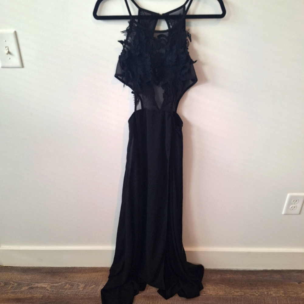 Sexy Black Sheer Beach Dinner Party Dress Small